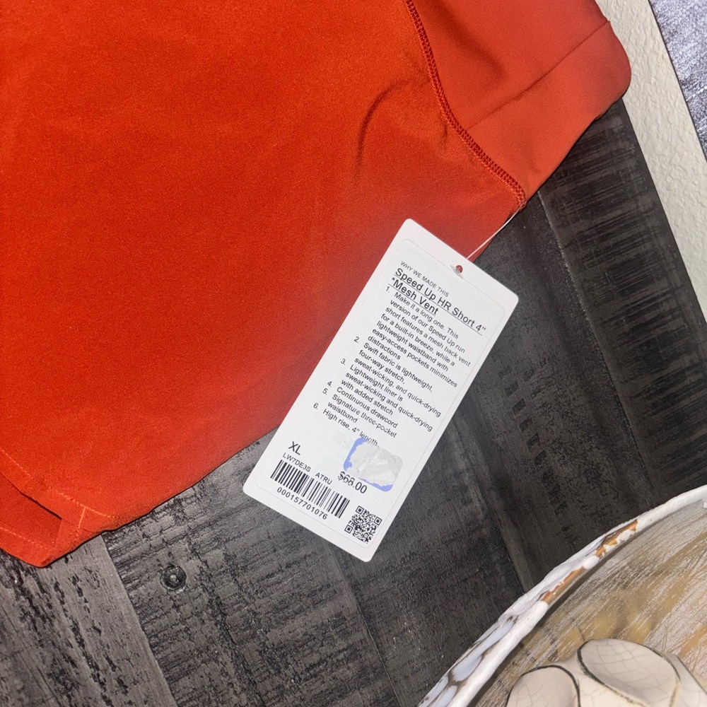 Lululemon Speed Up Mid Rise shorts with a 4-inch in Autumn Rust SZ XL - Picture 2 of 8
